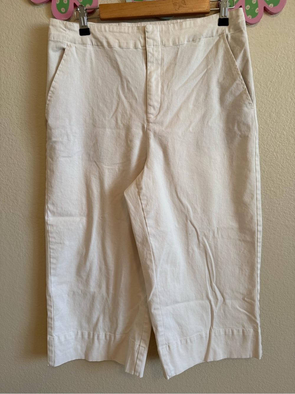Prologue White Cropped Wide-Leg Pants with Front Pockets Size 12